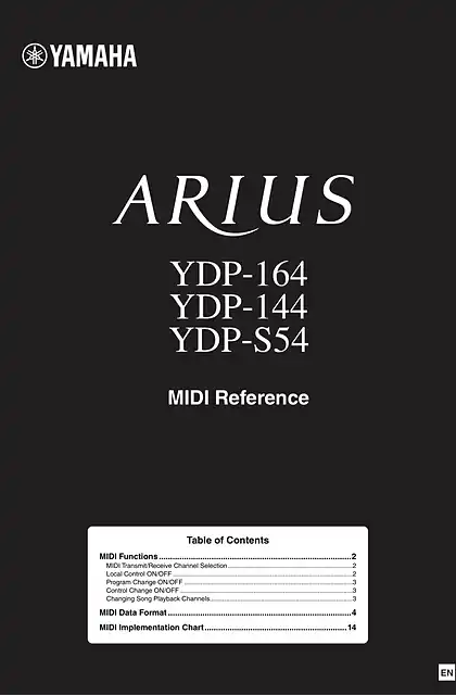yamaha雅马哈YDP-164_YDP-144_YDP-S54 MIDI Reference